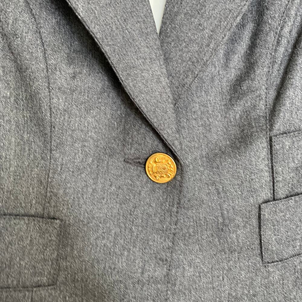 Smythe Tailored Blazer Charcoal Wool Blazer Purple Contrast Panels Womens 2 - Picture 15 of 16